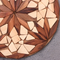 Подставка под горячее "Мозаика", 20 см, микс дерева, можжевельник Подставка под горячее "Мозаика", 20 см, микс дерева, можжевельник