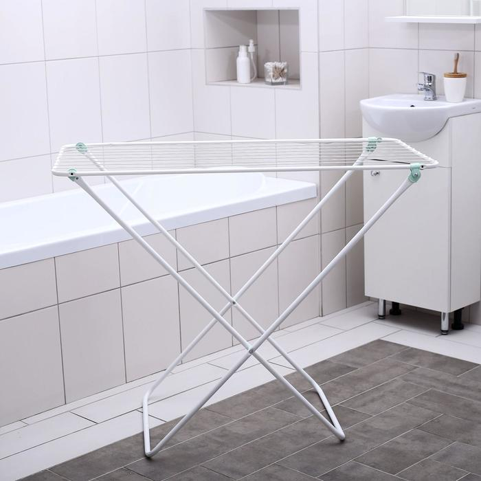 Сушилка для белья напольная складная, рабочая длина 10 м, цвет белый Сушилка для белья напольная складная, рабочая длина 10 м, цвет белый