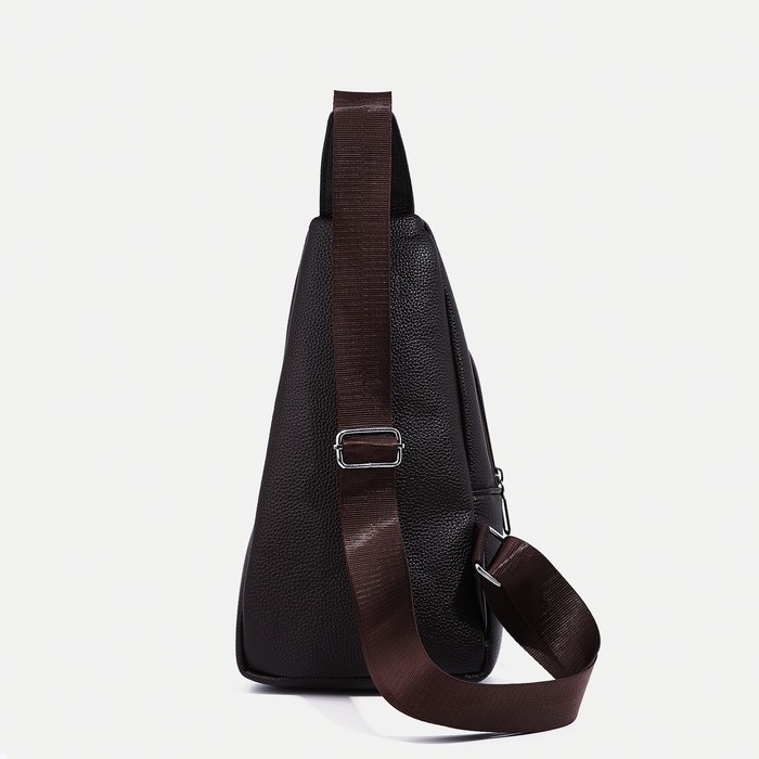 Сумка-слинг мужская, искусственная кожа, цвет коричневый