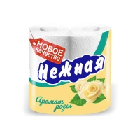 Туалетная бумага &laquo;Нежная&raquo; со втулкой, аромат розы, 2 слоя, 4 рулона
