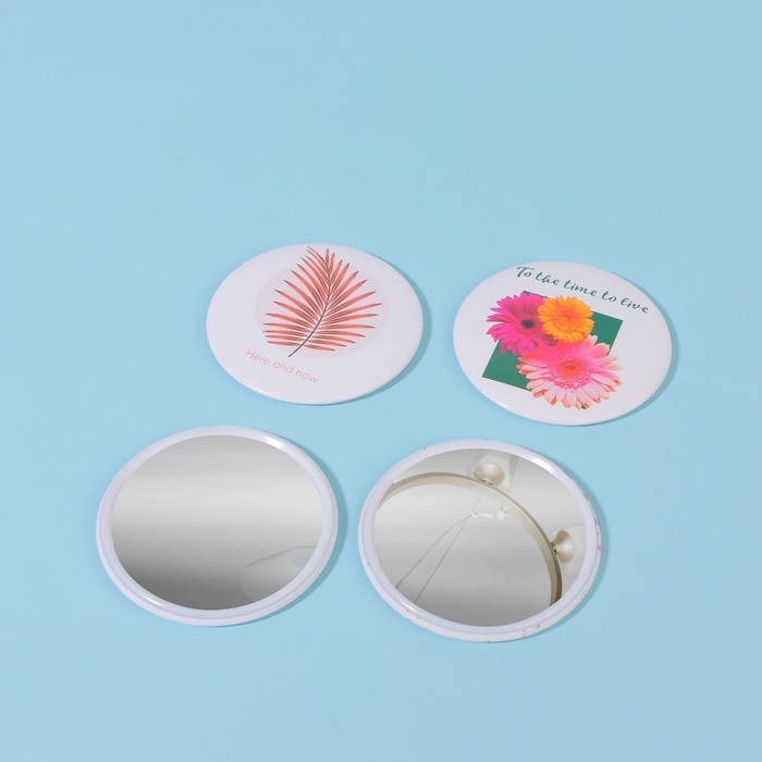 Зеркало карманное &laquo;Растения&raquo;, d = 7 см, цвет МИКС