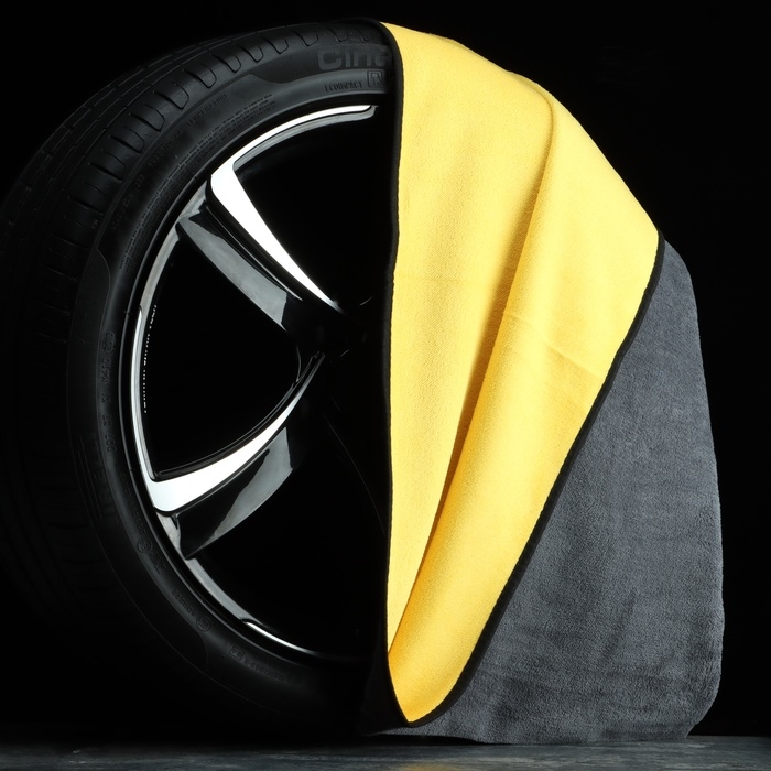 Тряпка для мытья авто, CARTAGE, микрофибра, 400 г/м&sup2;, 60&times;160 cм, желто-серая