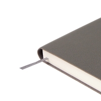 Ежедневник недатированный А5, 128 листов GRAND, интегральная обложка из искусственной кожи, ляссе, кремовый блок 70 г/м2, темно-серый
