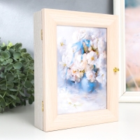 Ключница "Белоснежные цветы" молочный дуб 17х22 см Ключница "Белоснежные цветы" молочный дуб 17х22 см