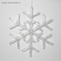 Светодиодная фигура &laquo;Снежинка&raquo; 39 см, акрил, 50 LED, 220 В, свечение тёплое белое