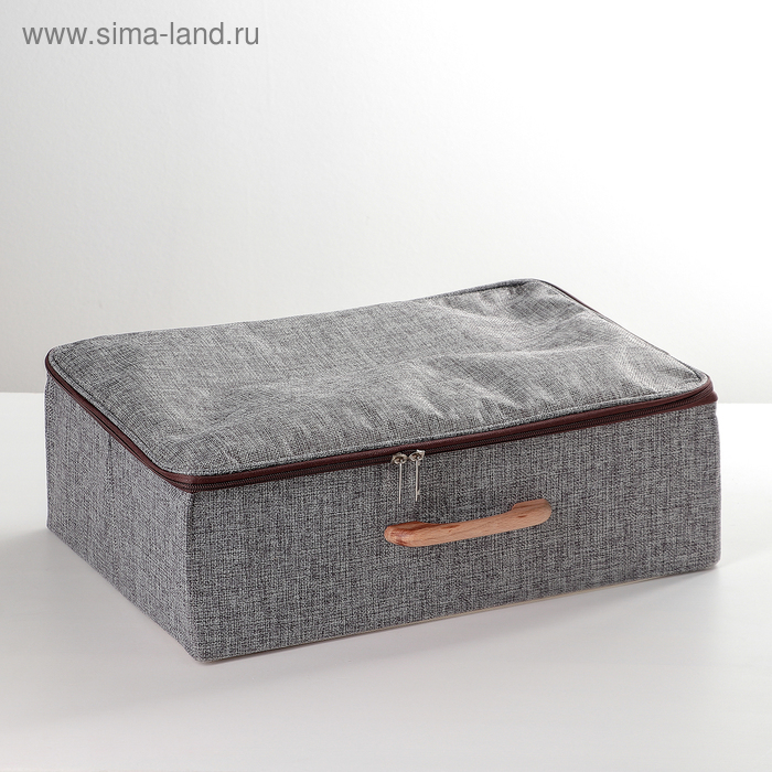 Короб для хранения на молнии &laquo;Рон&raquo;, 42&times;29&times;14 см, цвет серый