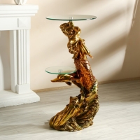 Стол декоративный "Дельфин и русалка" золото 48х48х104 см Стол декоративный "Дельфин и русалка" золото 48х48х104 см