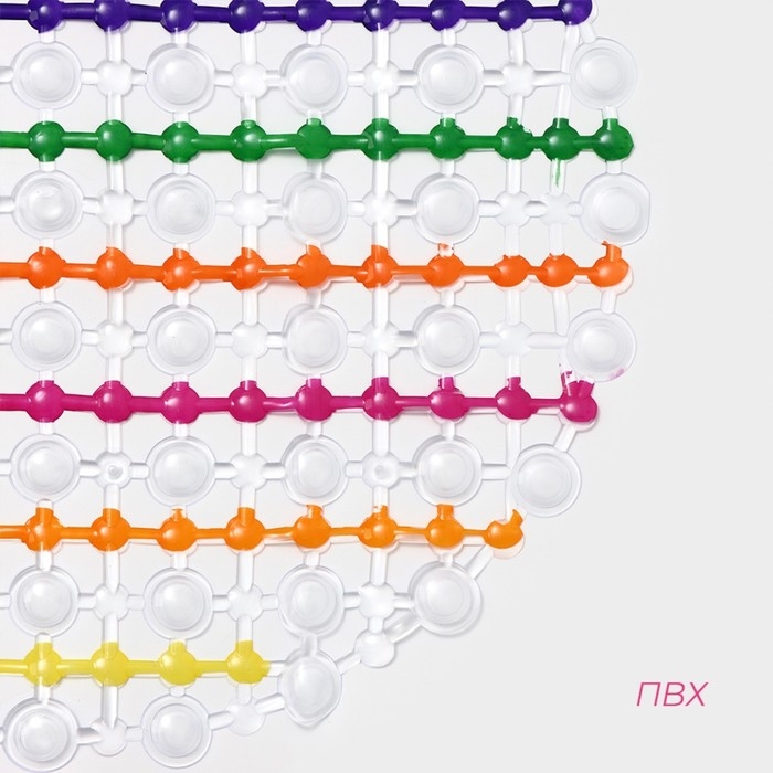 Коврик противоскользящий в ванну на присосках Доляна &laquo;Радуга&raquo;, 35&times;65 см