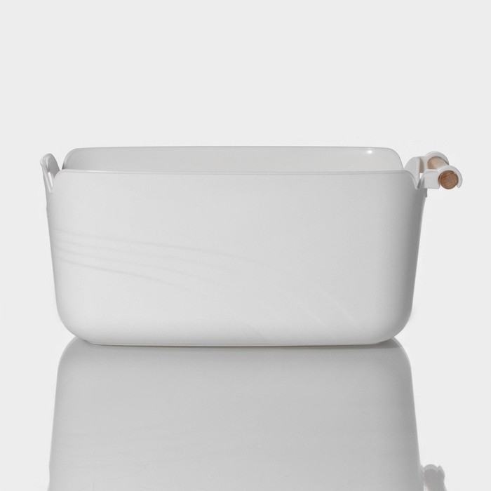 Контейнер для хранения с ручкой LaDо́m &laquo;Лаконичность&raquo;, 33,5&times;18,5&times;14,5 см, цвет белый