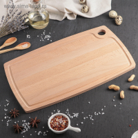 Доска разделочная Доляна &laquo;БУковский&raquo;, 40&times;23&times;1,2 см, с отверстием и кровостоком, бук