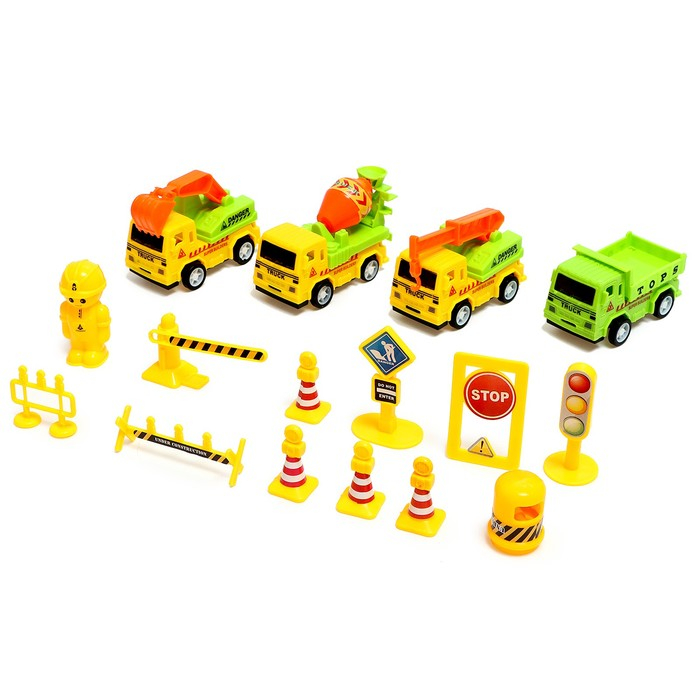 Набор игровой «Строительная площадка», машины с инерцией, цвет МИКС Набор игровой «Строительная площадка», машины с инерцией, цвет МИКС