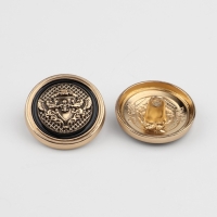 Набор металлических пуговиц на ножке &laquo;Львы&raquo;, d = 20 мм, 5 шт, цвет золотой/чёрный