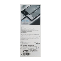 Кабель 2 в 1, Type-C - Type-C/Lightning, 60 W, 3 А, оплётка ткань, 1 метр, серебристый Кабель 2 в 1, Type-C - Type-C/Lightning, 60 W, 3 А, оплётка ткань, 1 метр, серебристый