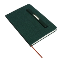 Ежедневник недатированный A5, 96л, лин, держатель для телефона/планшета/ручки, Зеленый Ежедневник недатированный A5, 96л, лин, держатель для телефона/планшета/ручки, Зеленый