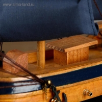 Корабль "Морской оркестр" трехмачтовый с синими парусами, 40*8*35см Корабль "Морской оркестр" трехмачтовый с синими парусами, 40*8*35см