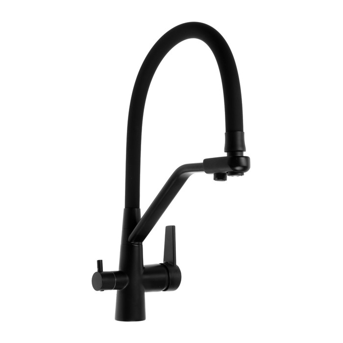 Смеситель для кухни ZEIN Z5972, с выходом для питьевой воды, гибкий излив, латунь, черный Смеситель для кухни ZEIN Z5972, с выходом для питьевой воды, гибкий излив, латунь, черный
