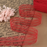 Кружево капроновое, 35 мм &times; 10 &plusmn; 1 м, цвет красный