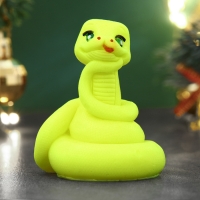 Новый год. Символ 2025. Фигурное мыло "Змейка Ёлочка" желтое, 60г Новый год. Символ 2025. Фигурное мыло "Змейка Ёлочка" желтое, 60г