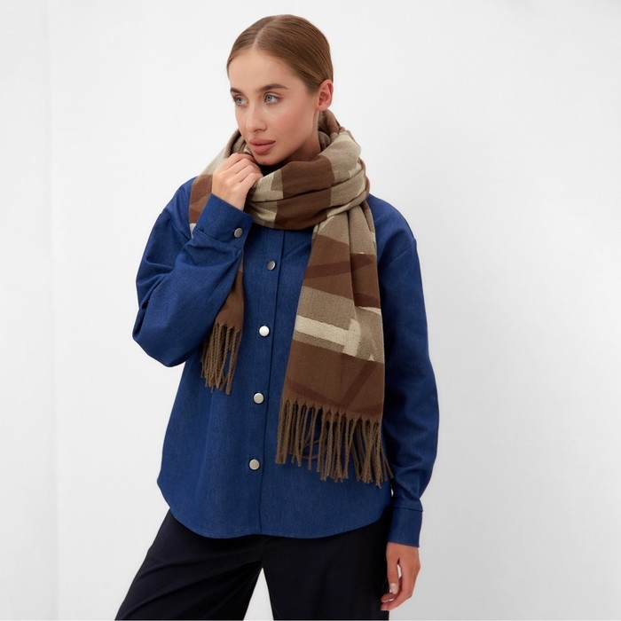 Шарф зимний объемный с кистями MINAKU 65*180 + 10 см Шарф зимний объемный с кистями MINAKU 65*180 + 10 см