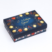 Новый год. Коробка подарочная новогодняя складная, крышка-дно, "Елочные игрушки", 21 х 15 х 5,7 см Новый год. Коробка подарочная новогодняя складная, крышка-дно, "Елочные игрушки", 21 х 15 х 5,7 см