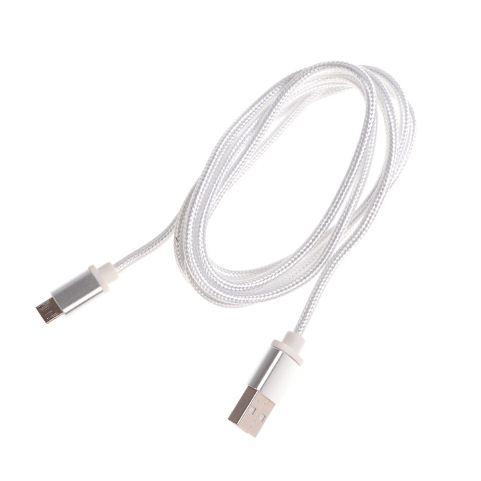 Кабель OXION DCC258, microUSB - USB, зарядка + передача данных, 1.3 м, оплетка, белый Кабель OXION DCC258, microUSB - USB, зарядка + передача данных, 1.3 м, оплетка, белый