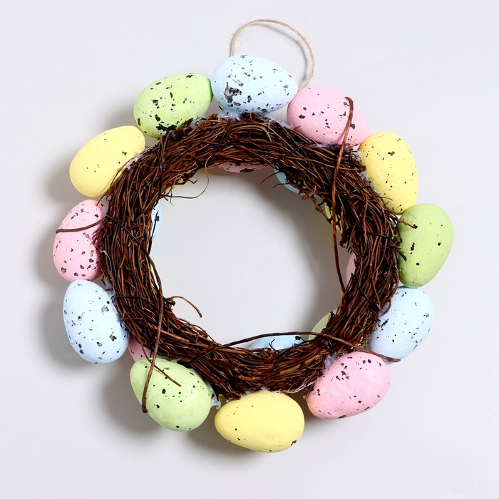 Пасхальный декор &laquo;Венок ярких яиц&raquo; 21 &times; 21 &times; 5 см