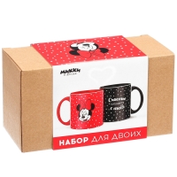 Набор парных кружек, 320 мл "Счастье начинается с тебя", Микки и друзья Набор парных кружек, 320 мл "Счастье начинается с тебя", Микки и друзья