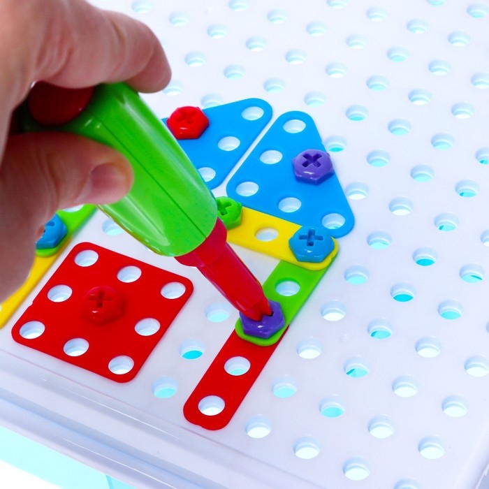 Конструктор &laquo;Болтовая мозаика: Фантазии&raquo;, с отвёрткой и основанием, 180 деталей