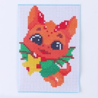 Вышивка крестиком на новый год «Дракончик со подарком», 14 х 10 см, новогодний набор для творчества Вышивка крестиком на новый год «Дракончик со подарком», 14 х 10 см, новогодний набор для творчества