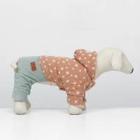 Комбинезон "Прогулка", размер 2XL (ДС 40, ОГ 58, ОШ 39 см, до 18 кг), бежевый/мятный Комбинезон "Прогулка", размер 2XL (ДС 40, ОГ 58, ОШ 39 см, до 18 кг), бежевый/мятный