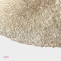 Набор салфеток сервировочных на стол Доляна &laquo;Соломка&raquo;, d=38 см, 4 шт, цвет золото