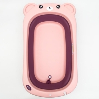 Ванночка детская складная со сливом, &laquo;Мишка&raquo;, 83 см., цвет розовый