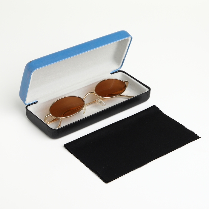 Футляр для очков на хлопушке, длина 16 см, цвет синий Футляр для очков на хлопушке, длина 16 см, цвет синий