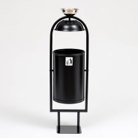 Урна уличная &laquo;Рубин 20&raquo; 21 л, 26,5 х 101 х 32 см, черная, бак 0,6 мм