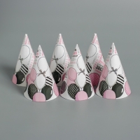 Колпак бумажный &laquo;С ДР&raquo;, шарики, набор 6 шт.