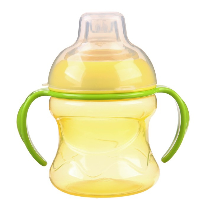 Поильник - непроливайка детский с мягким носиком, 250 мл., с ручками, цвет МИКС