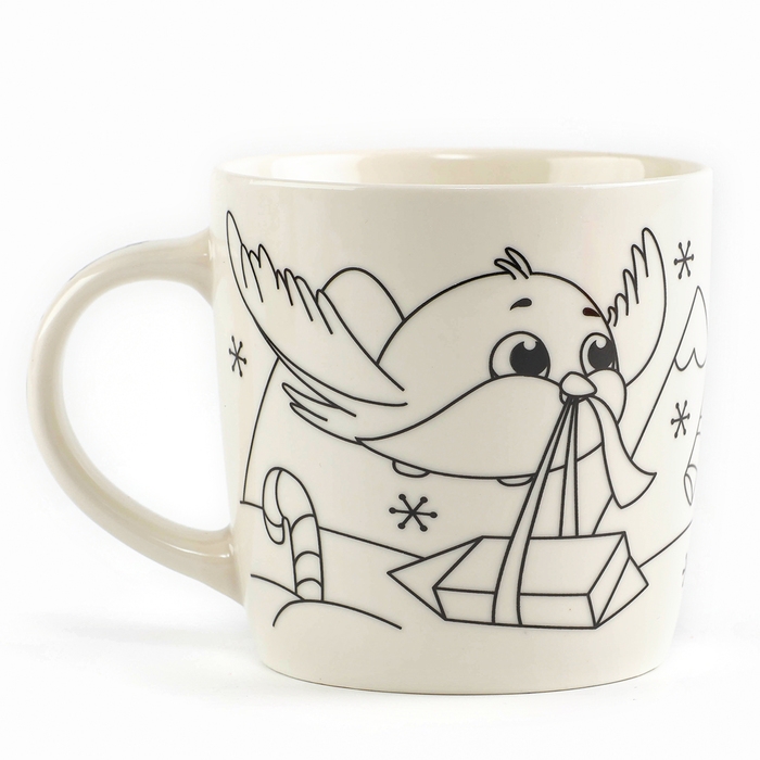 Новогодняя кружка под раскраску с игрушкой &laquo;Новый год! Змея&raquo;, 300 мл, набор для творчества, символ года 2025