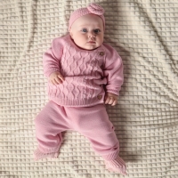Комплект вязаный Крошка Я "Cute" рост 98-104 см, цвет розовый