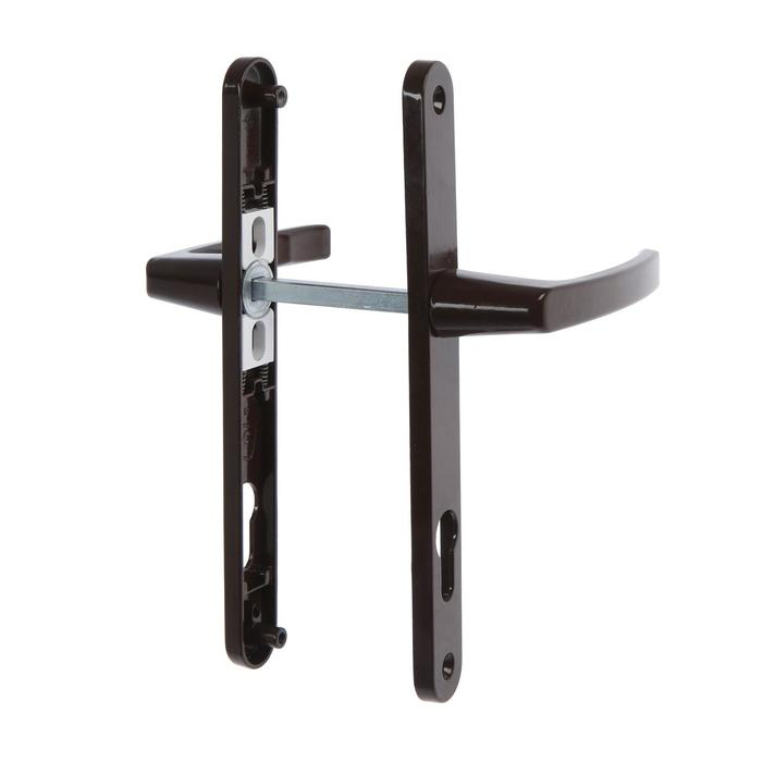 Гарнитур нажимной с пружиной 85/25 стандартный, RAL8017, коричневый Гарнитур нажимной с пружиной 85/25 стандартный, RAL8017, коричневый