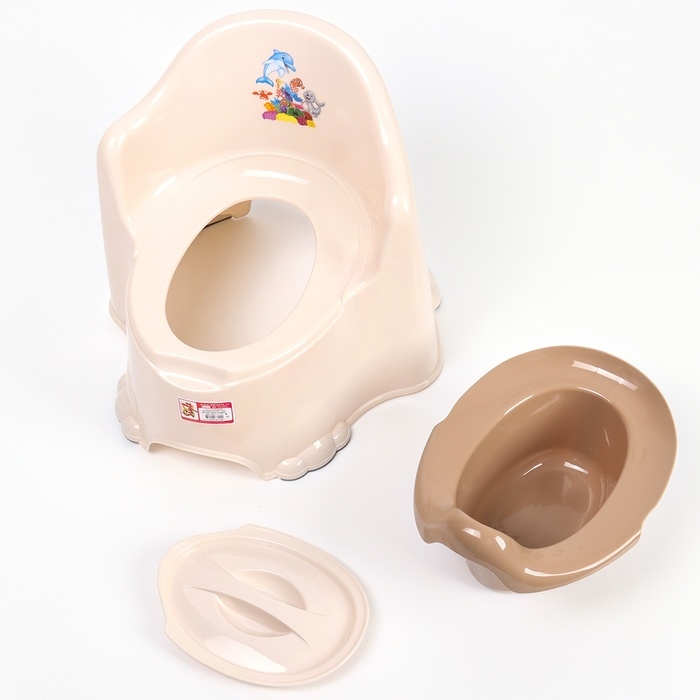 Горшок детский антискользящий «Комфорт» с крышкой, съёмная чаша, цвет кремовый Горшок детский антискользящий «Комфорт» с крышкой, съёмная чаша, цвет кремовый