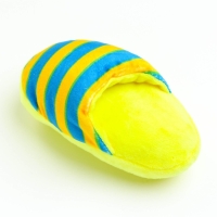 Игрушка для собак «Тапок», 15 см, жёлтая в полоску Игрушка для собак «Тапок», 15 см, жёлтая в полоску