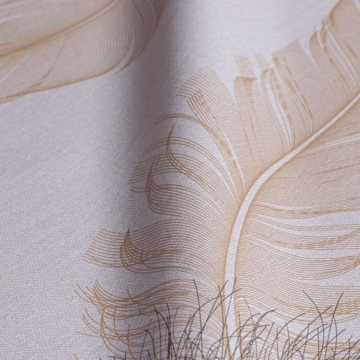 Клеёнка на стол &laquo;Перья&raquo;, на тканиевой основе, рулон 20 метров, ширина 137 см, толщина 0,25 мм