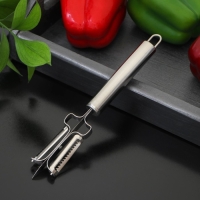 Овощечистка Доляна &laquo;Металлик&raquo;, двухсторонняя, 20,5 см, цвет серебристый