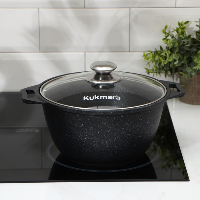 Кастрюля, 3 л, d=24 см, h=17 см, антипригарное покрытие, цвет тёмный мрамор Кастрюля, 3 л, d=24 см, h=17 см, антипригарное покрытие, цвет тёмный мрамор