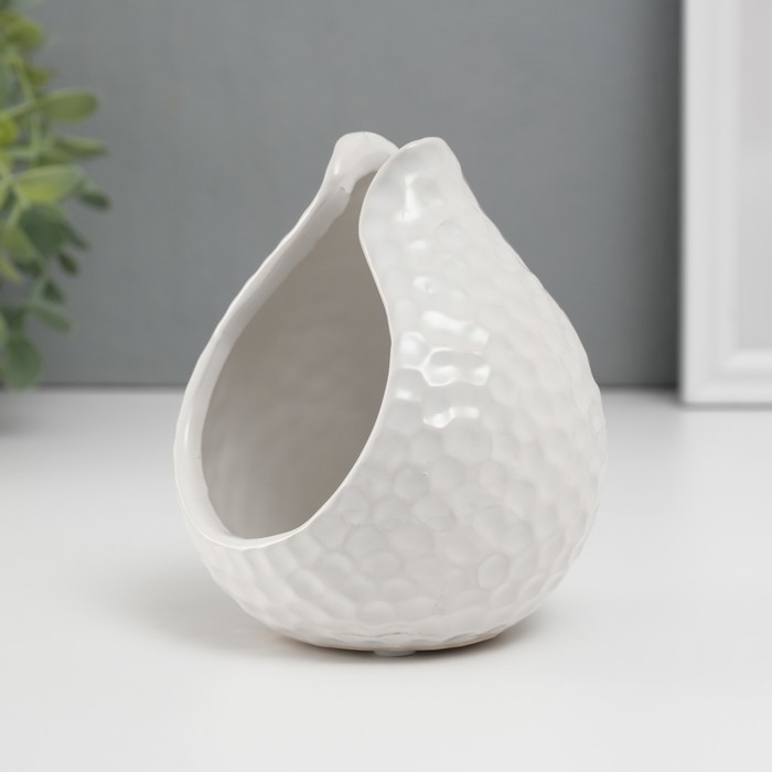 Подсвечник керамика на 1 свечу Подсвечник керамика на 1 свечу "Гранат" d=4,5 см белый 10х10х11,5 см