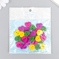 Пуговицы дерево для творчества 2 прокола "Сердечки" набор 30 шт МИКС 1,5х1,5 см Пуговицы дерево для творчества 2 прокола "Сердечки" набор 30 шт МИКС 1,5х1,5 см