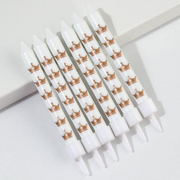 Свечи для торта &laquo;С Днем рождения&raquo;, 6 шт., 9 х 0,8 см