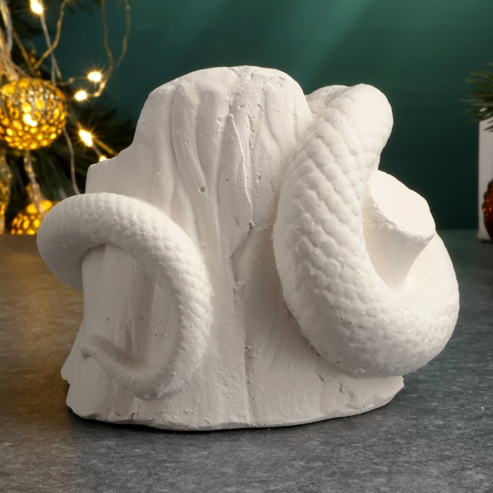 Кашпо "Змея на пеньке" 10х10см