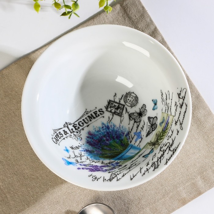 Тарелка фарфоровая &laquo;Прованс&raquo;, 550 мл, d=17 см, цвет белый