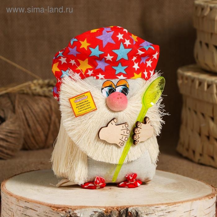 Оберег &laquo;Домовой&raquo;, с ложкой, 20 см, микс